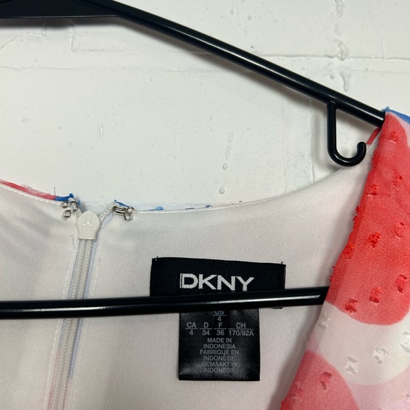 DKNY Watercolor Print Dress with Flare Sleeves - Picture 5 of 5